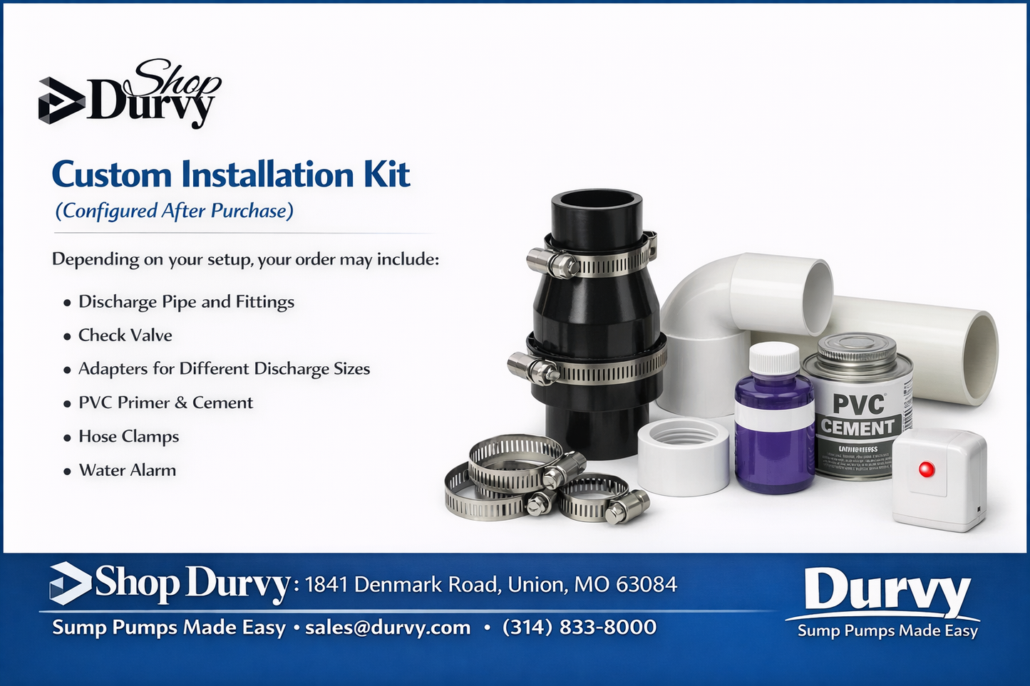 1 HP Sump Pump Replacement Kit – 2″ Discharge / Heavy Flow